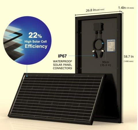 ACOPOWER 200W Mono Solar RV Kits + MPPT / PWM Charge Controller