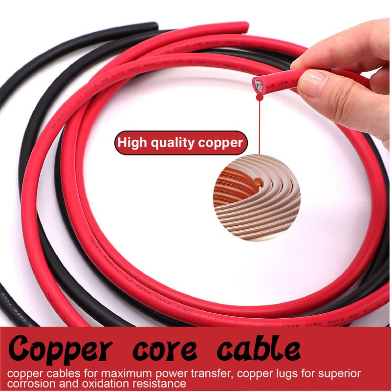 13Ft 6AWG Battery Power Tinned Copper Cable