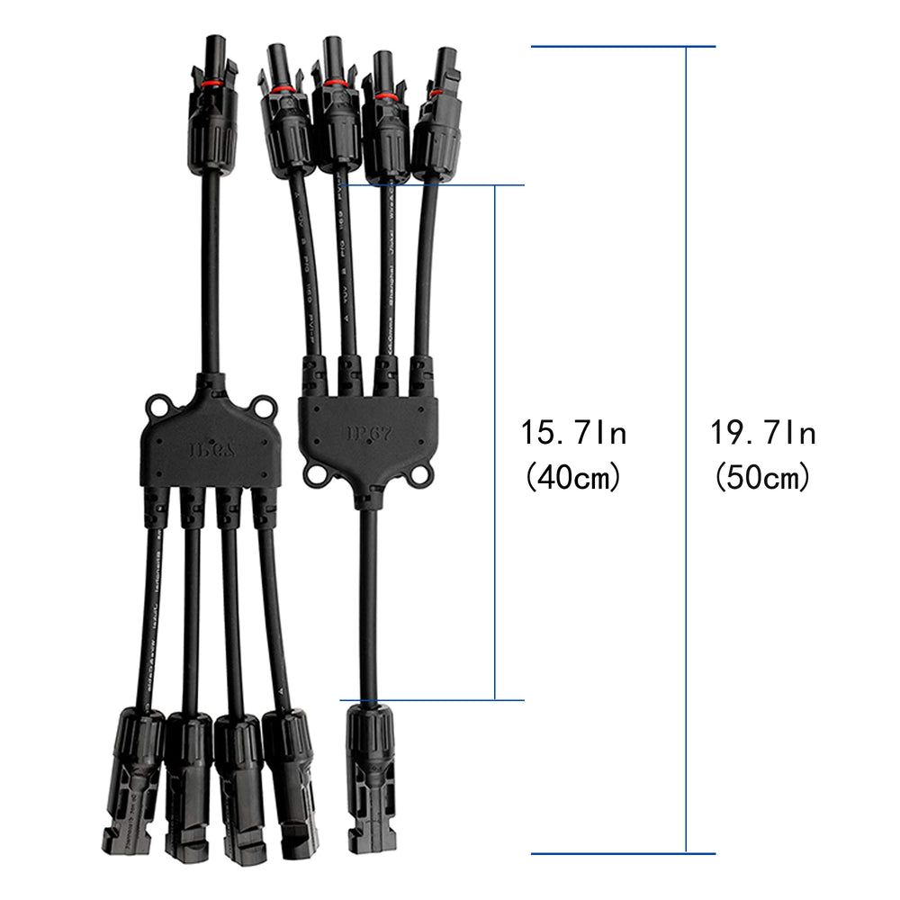 4 to 1 Solar Branch Connectors MMMMF+FFFFM Pair