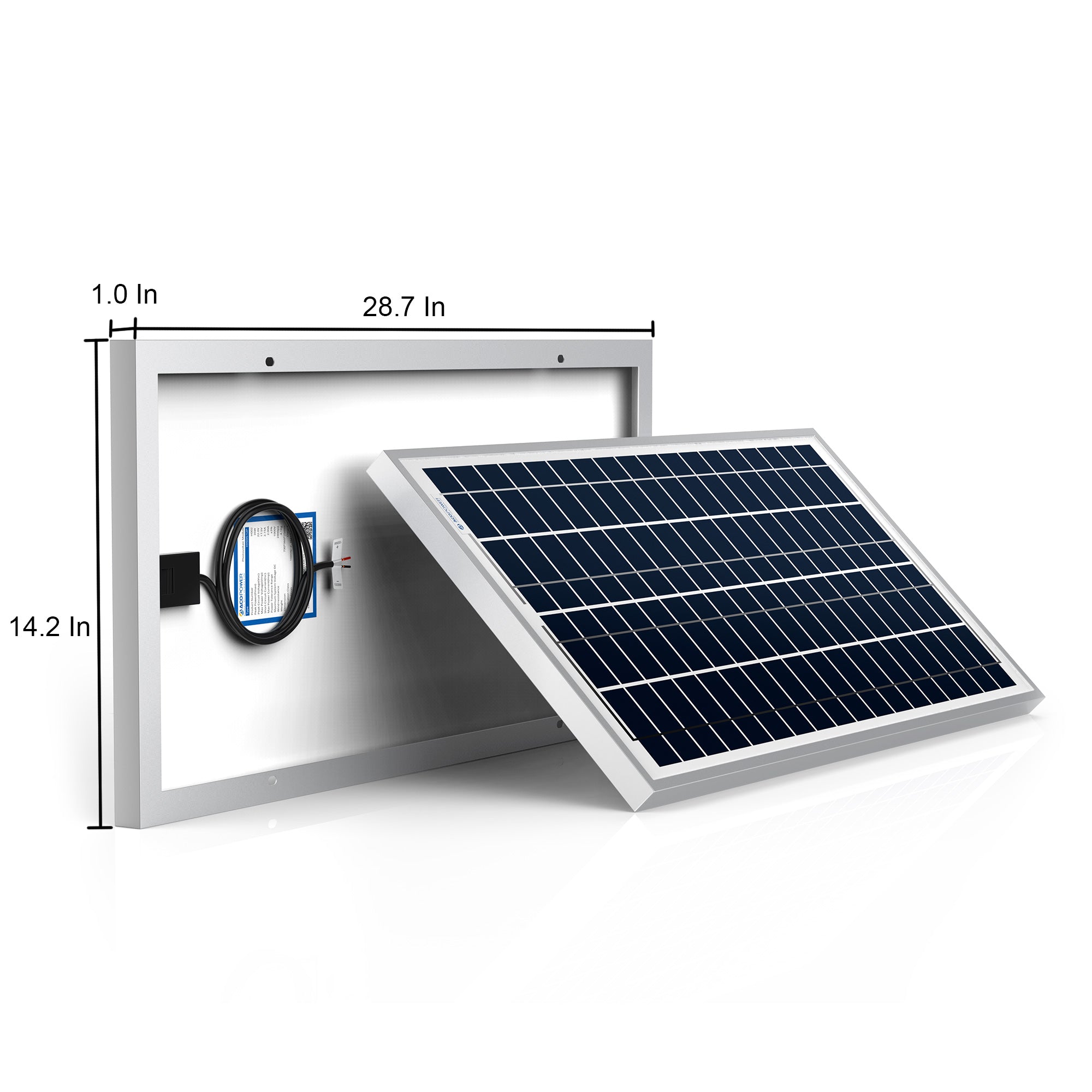 ACOPower 35 Watts Polycrystalline Solar Panel Module for 12 Volt Battery Charging