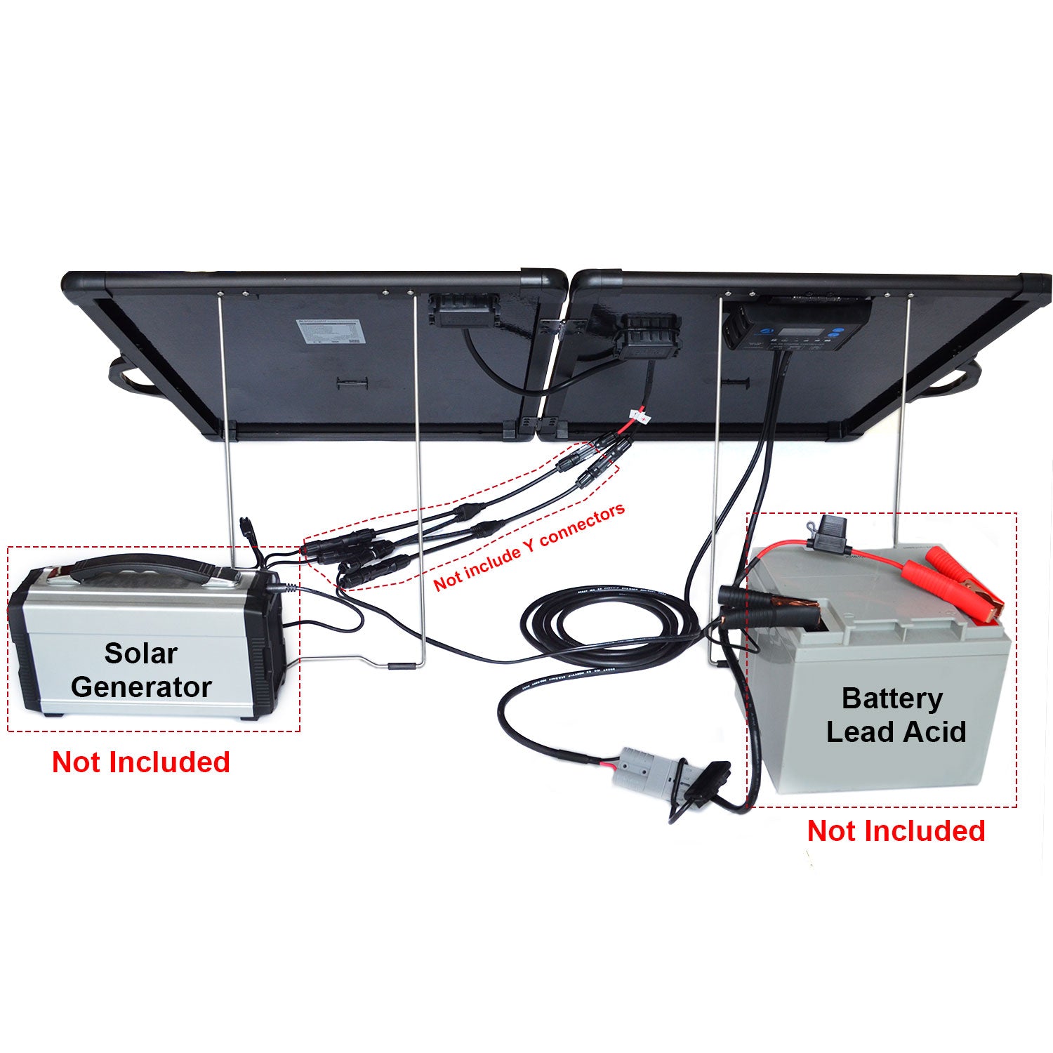 ACOPOWER 120W Light Weight Foldable Solar Panel Kit, Waterproof ProteusX 20A LCD Charge Controller - acopower